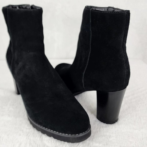 Blondo Rana Black Suede Waterproof Heeled Boots with side zip. Sturdy tread NWOT - Picture 1 of 12